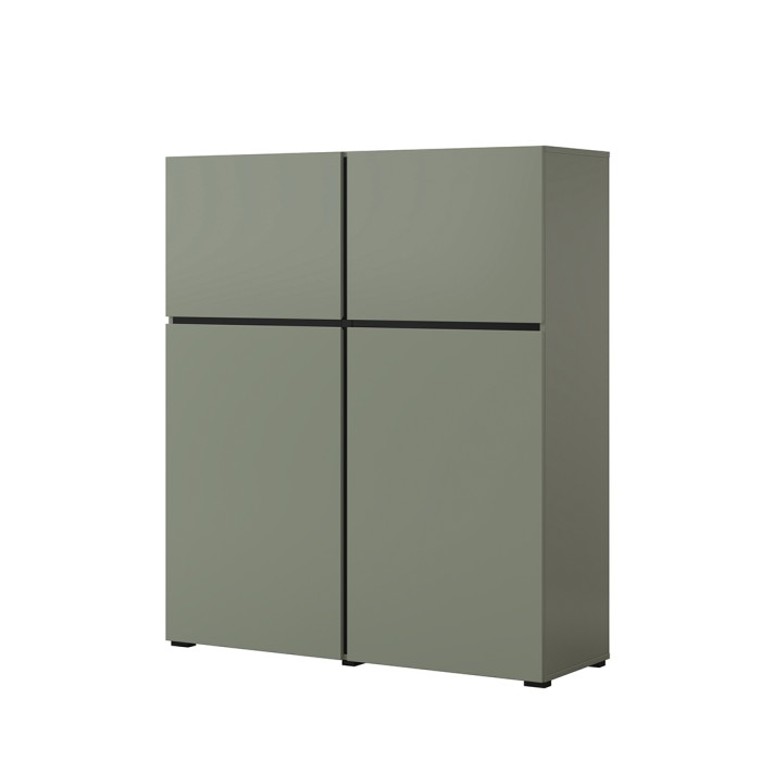 Buffet alto color verde salvia L120xH140xP40 collezione HAVANA. Credenza alta design con 4 porte.