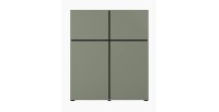 Buffet haut coloris vert sauge L120xH140xP40 collection HAVANA. Bahut  haut design avec 4 portes.