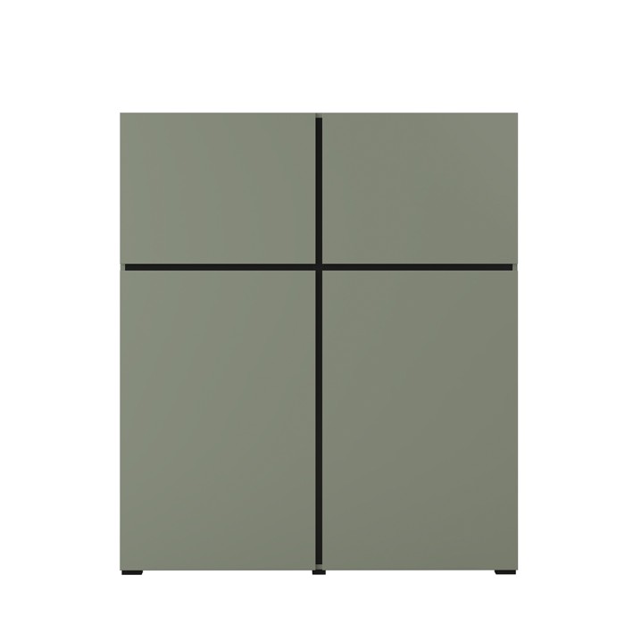 Buffet alto color verde salvia L120xH140xP40 collezione HAVANA. Credenza alta design con 4 porte.