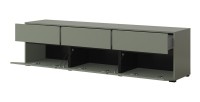 Salon complet HAVANA – Vert sauge et noir – Meuble TV, buffet et buffet haut – Style design moderne