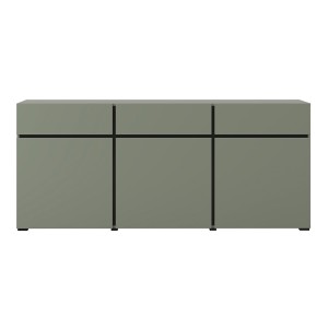 Salon complet HAVANA – Vert sauge et noir – Meuble TV, buffet et buffet haut – Style design moderne