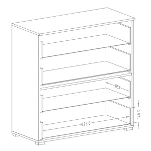 Commode design 4 grands tiroirs. Collection EOS coloris chêne clair et noir