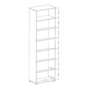 Armoire à chaussures design avec miroir collection OHIO, coloris blanc et chêne
