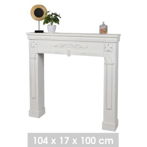 Contour de cheminée décorative coloris blanc - dimensions 107x17xH100cm