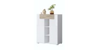 Design-Eingangsmöbel Kollektion OHIO in Weiß und Eichenfarbe.