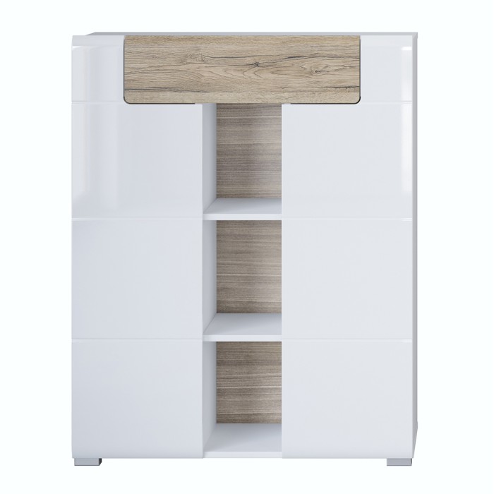 Mobile da ingresso design collezione OHIO colori bianco e rovere.