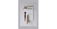 Wandgarderobe mit Regal in Weiß und Eichenfarbe für den Eingangsbereich Ihres Hauses. Kollektion OHIO.