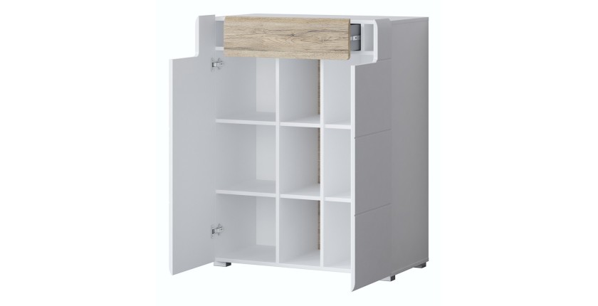 5-teiliges Garderobenmöbel-Set aus der Kollektion OHIO in Weiß und Eichenfarbe.