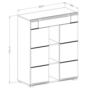 5-teiliges Garderobenmöbel-Set aus der Kollektion OHIO in Weiß und Eichenfarbe.
