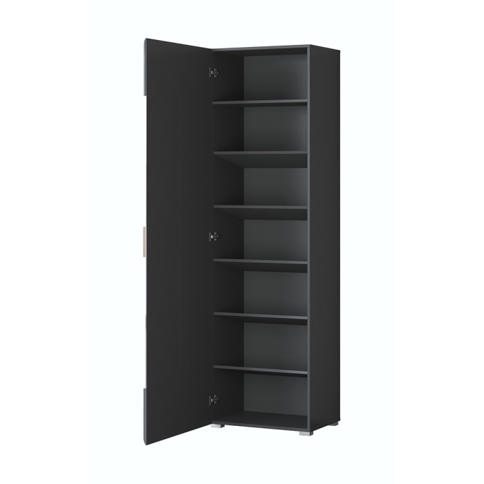 Schuhschrank Design mit Spiegel aus der OHIO-Kollektion, Farbe Anthrazitgrau und Eiche