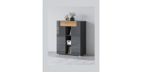 Design-Eingangsmöbel Kollektion OHIO in Anthrazitgrau und lackierter Eiche.