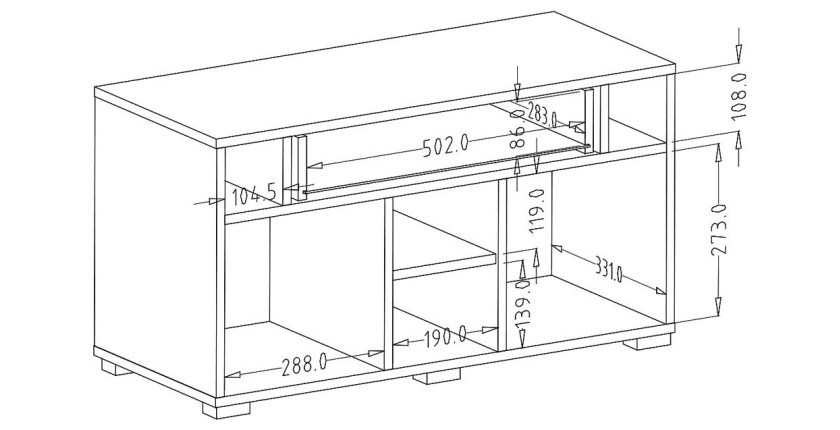 Design-Sitzbank der Kollektion OHIO in Anthrazitgrau und lackierter Eiche. 2 Türen und 1 Schublade.