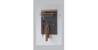 Wandgarderobe mit Regal, anthrazitgrau und lackierte Eiche, für Eingangsbereich, Kollektion OHIO