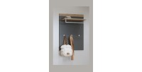 Wandgarderobe mit Regal, anthrazitgrau und lackierte Eiche, für Eingangsbereich, Kollektion OHIO