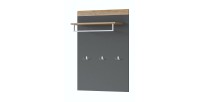 Wandgarderobe mit Regal, anthrazitgrau und lackierte Eiche, für Eingangsbereich, Kollektion OHIO