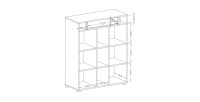 5-teiliges Design-Möbelset für den Eingangsbereich, Kollektion OHIO, in Anthrazitgrau und lackierter Eiche.