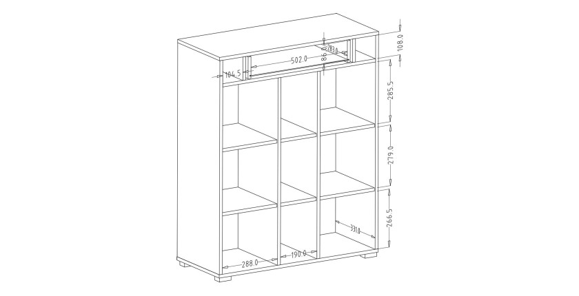 5-teiliges Design-Möbelset für den Eingangsbereich, Kollektion OHIO, in Anthrazitgrau und lackierter Eiche.