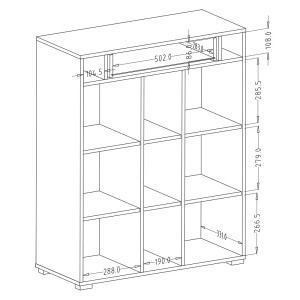 5-teiliges Design-Möbelset für den Eingangsbereich, Kollektion OHIO, in Anthrazitgrau und lackierter Eiche.