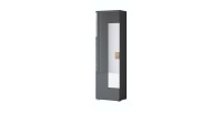 Ensemble design de 5 meubles d'entrée collection OHIO coloris gris anthracite et chêne vernis.