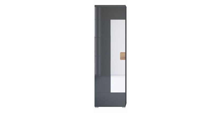 Ensemble design de 5 meubles d'entrée collection OHIO coloris gris anthracite et chêne vernis.