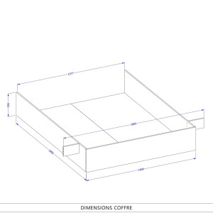 Bett mit Stauraum 180x200 im Industriestil - Kollektion MILOS. Farbe Roh-Eiche und Schwarz.