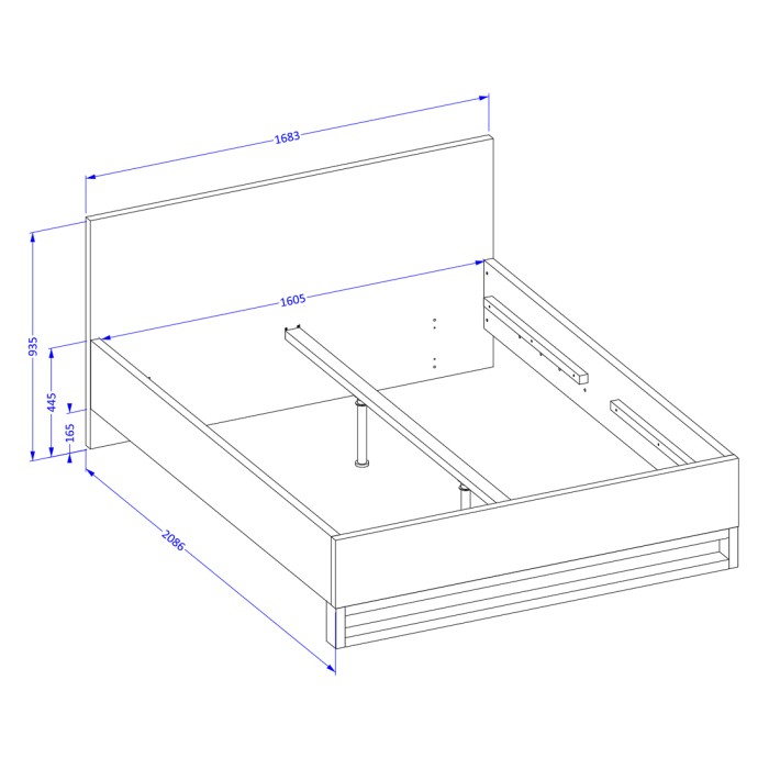 Komplettes Schlafzimmer im Industriestil, Kollektion MILOS: Kleiderschrank mit 3 Türen, Bett 160x200, Kommode, Nachttische, rohe