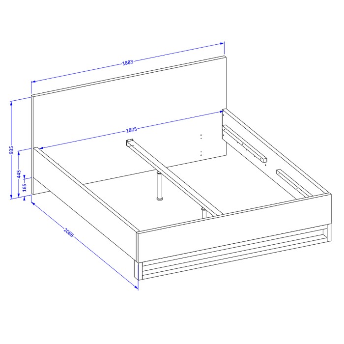 Komplettes Industriestil-Schlafzimmer der Kollektion MILOS: Kleiderschrank mit 3 Türen, Bett 180x200, Kommode, Nachttische, rohe