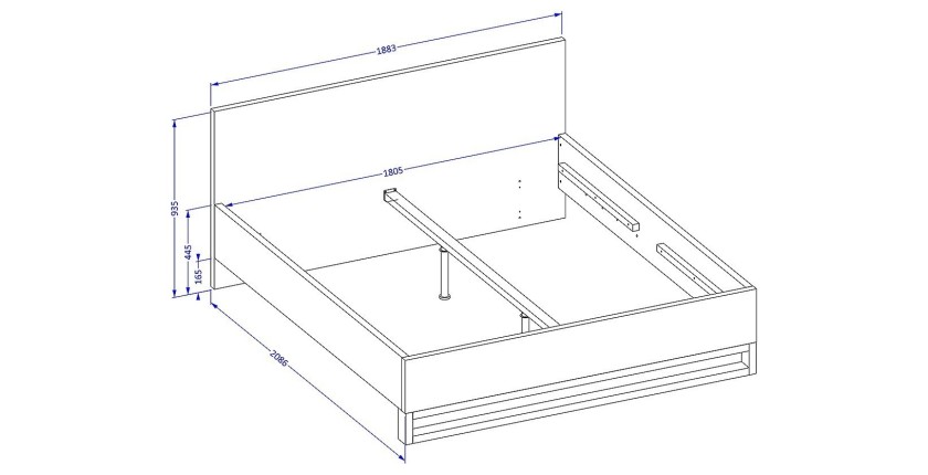 Camera completa in stile industriale collezione MILOS: armadio a 3 ante, letto 180x200, cassettiera, comodini, rovere grezzo e n