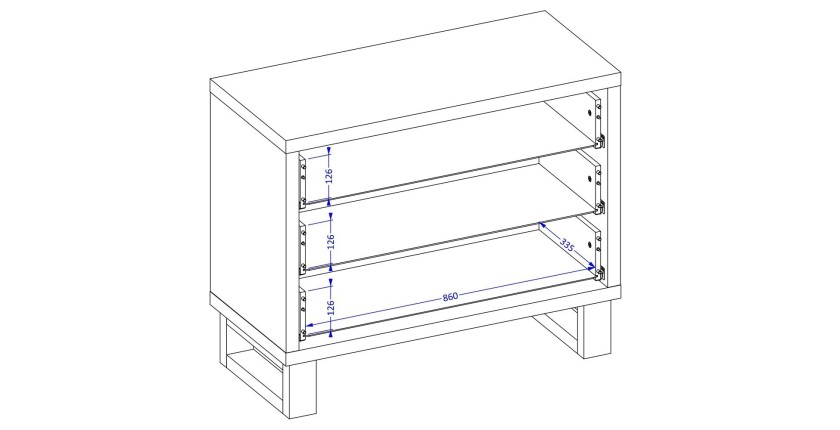 Vollständiges Industrie-Schlafzimmer-Set MILOS: Kleiderschrank mit 4 Türen, Bett 140x200, Kommode, Nachttische, rohe Eiche/schwa