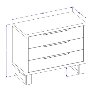 Camera completa industriale MILOS: Armadio a 4 porte, letto 140x200, cassettiera, comodini, rovere grezzo/nero