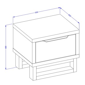 Camera completa industriale MILOS: Armadio a 4 porte, letto 140x200, cassettiera, comodini, rovere grezzo/nero