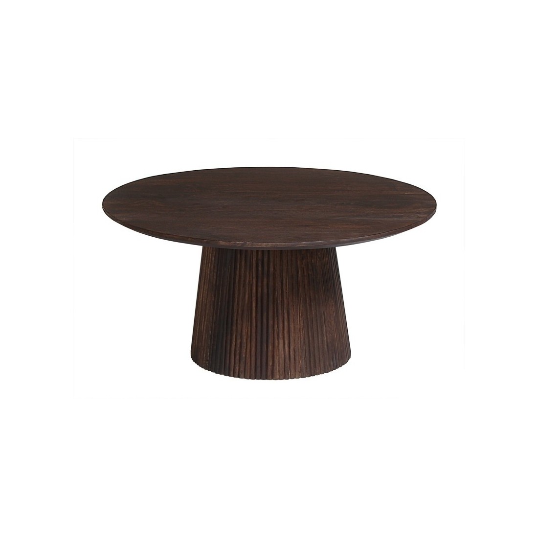 Table ronde collection MITCHEL en bois exotique de manguier brun diamètre 80 cm