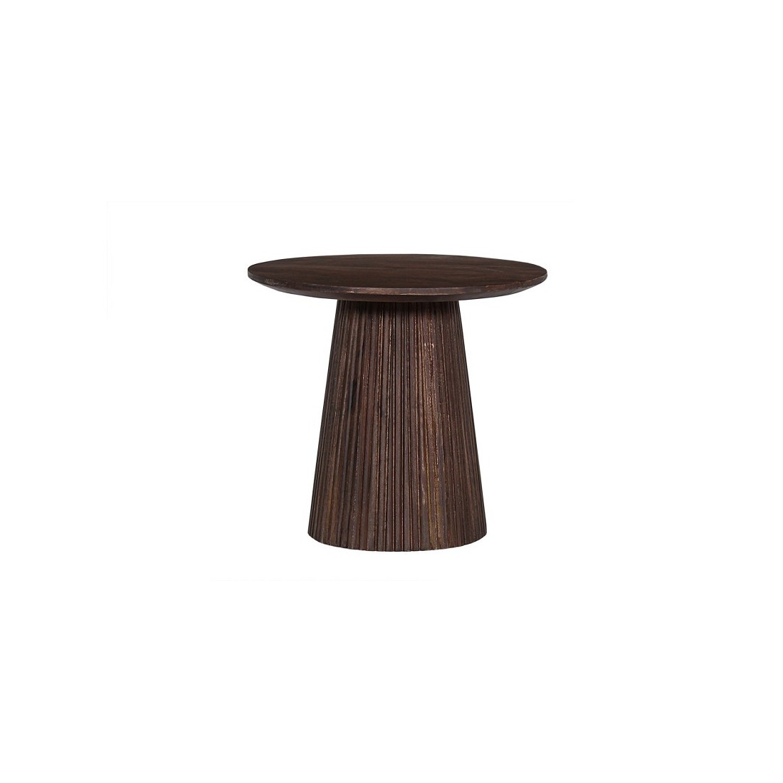 Table basse ronde collection MITCHEL en bois exotique de manguier brun diamètre 50 cm