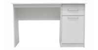 Bureau droit de la collection PRAGUE un tiroir et une porte coloris blanc