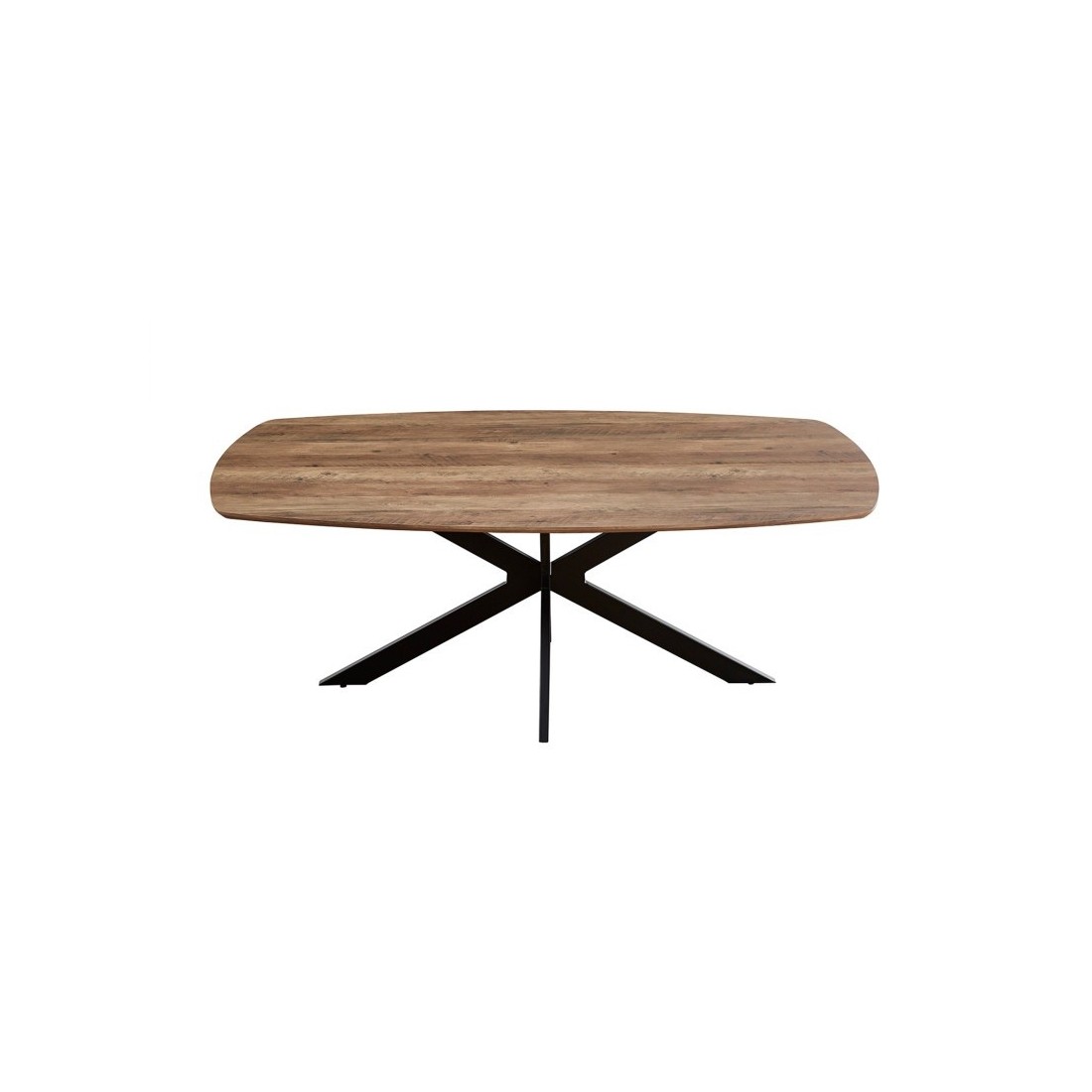 Table à manger ovale TUNIS décor bois exotique de manguier