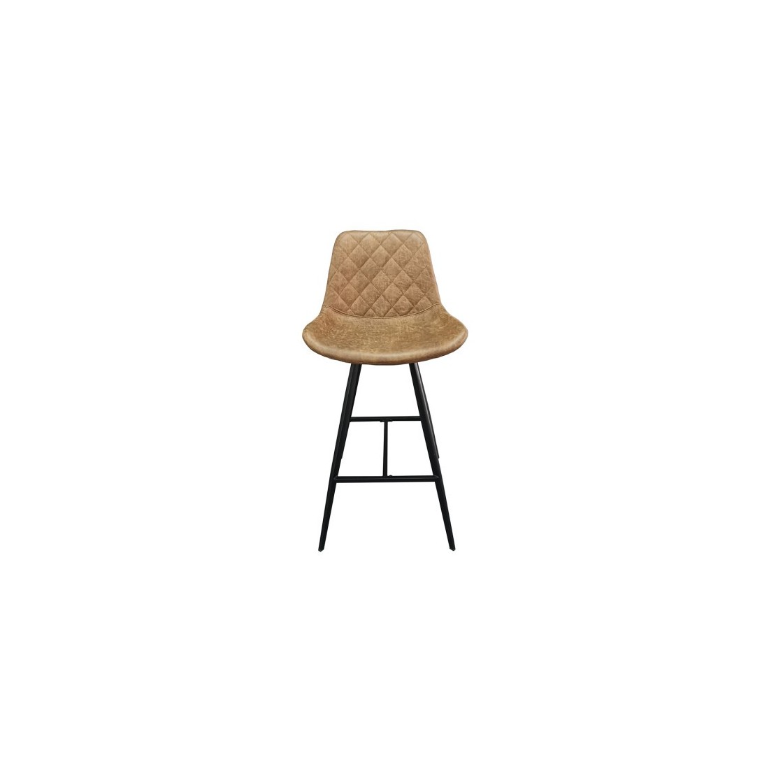 Tabouret de bar style vintage coloris cognac. Collection PALMADE