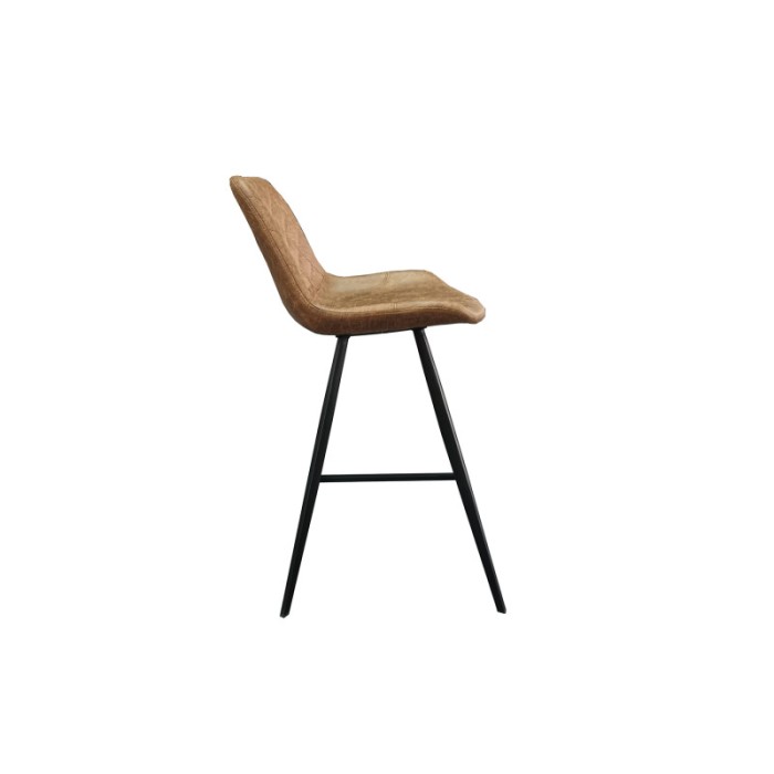Tabouret de bar style vintage coloris cognac. Collection PALMADE