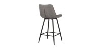 Tabouret de bar style vintage coloris gris clair. Collection PALMADE