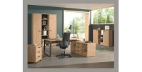 Bureau professionnel droit 170cm – Chêne doré et noir – Collection DEPÉ