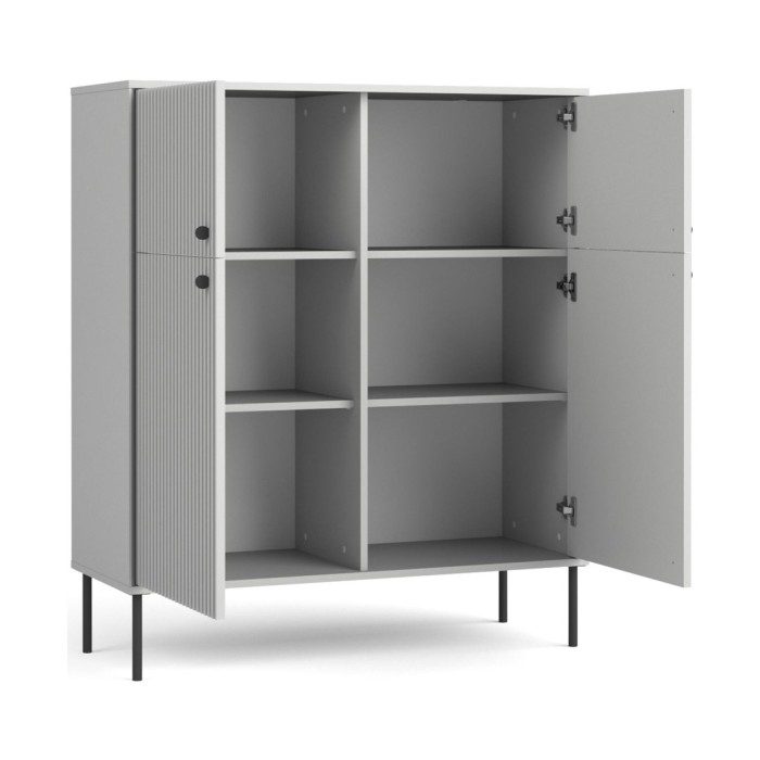 Bar, Geschirrschrank, Bücherregal mit 4 Türen - Esszimmer - Kollektion ISIS