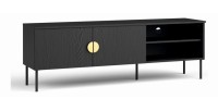 Mueble para TV 2 Puertas - negro con manijas doradas - 160 CM - colección MONDO