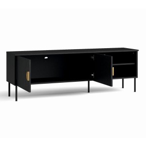 Mueble para TV 2 Puertas - negro con manijas doradas - 160 CM - colección MONDO