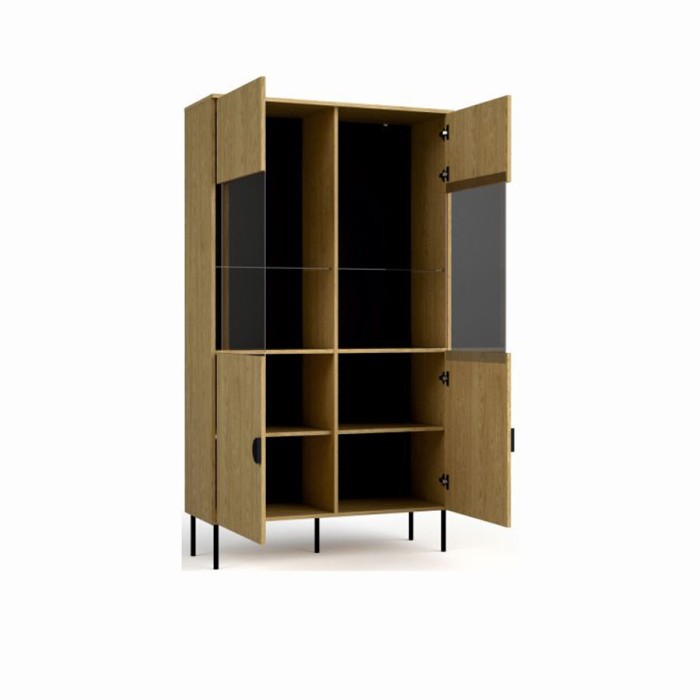 Eichenvitrine mit Glastüren - Kollektion MONDO