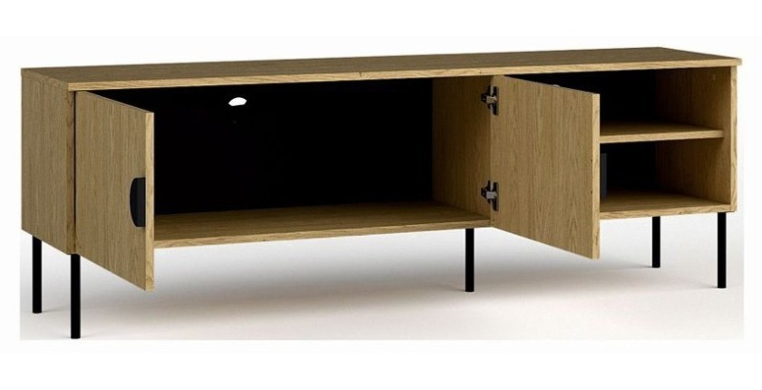 TV-Möbel mit 2 Türen - Eichenfarbe - 160 CM - Kollektion MONDO