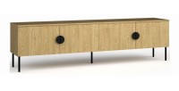 Mueble de TV 4 Puertas - Color Roble - 200 CM - Colección MONDO