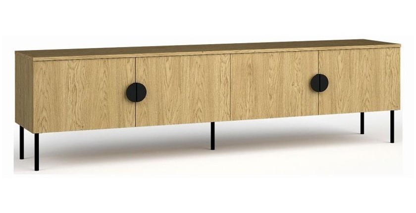 Mueble de TV 4 Puertas - Color Roble - 200 CM - Colección MONDO
