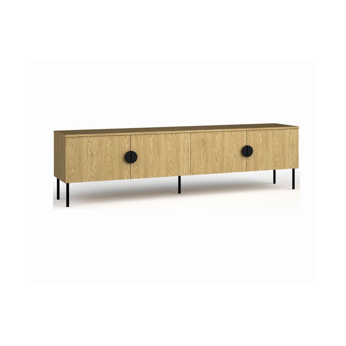 Mueble de TV 4 Puertas - Color Roble - 200 CM - Colección MONDO