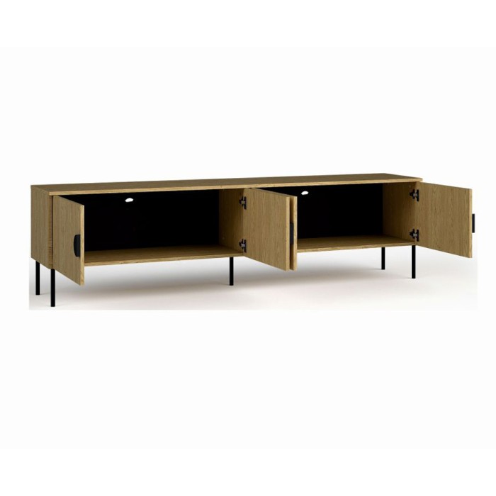 Mueble TV 4 Puertas - Color Roble - 200 CM - Colección MONDO