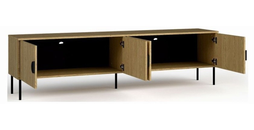 Mueble de TV 4 Puertas - Color Roble - 200 CM - Colección MONDO