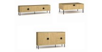 Wohnzimmermöbel-Set: TV-Möbel 200 cm, Couchtisch, Sideboard, Eiche, Kollektion MONDO